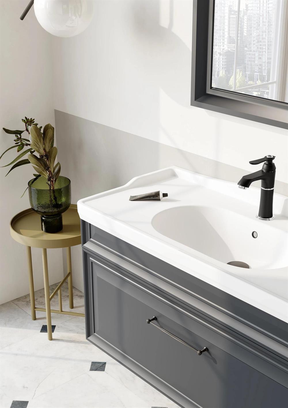 Orka Design 105 cm Mat Antrasit Banyo Dolabı TakımıORKA5000286Banyo Dolabı Takımı