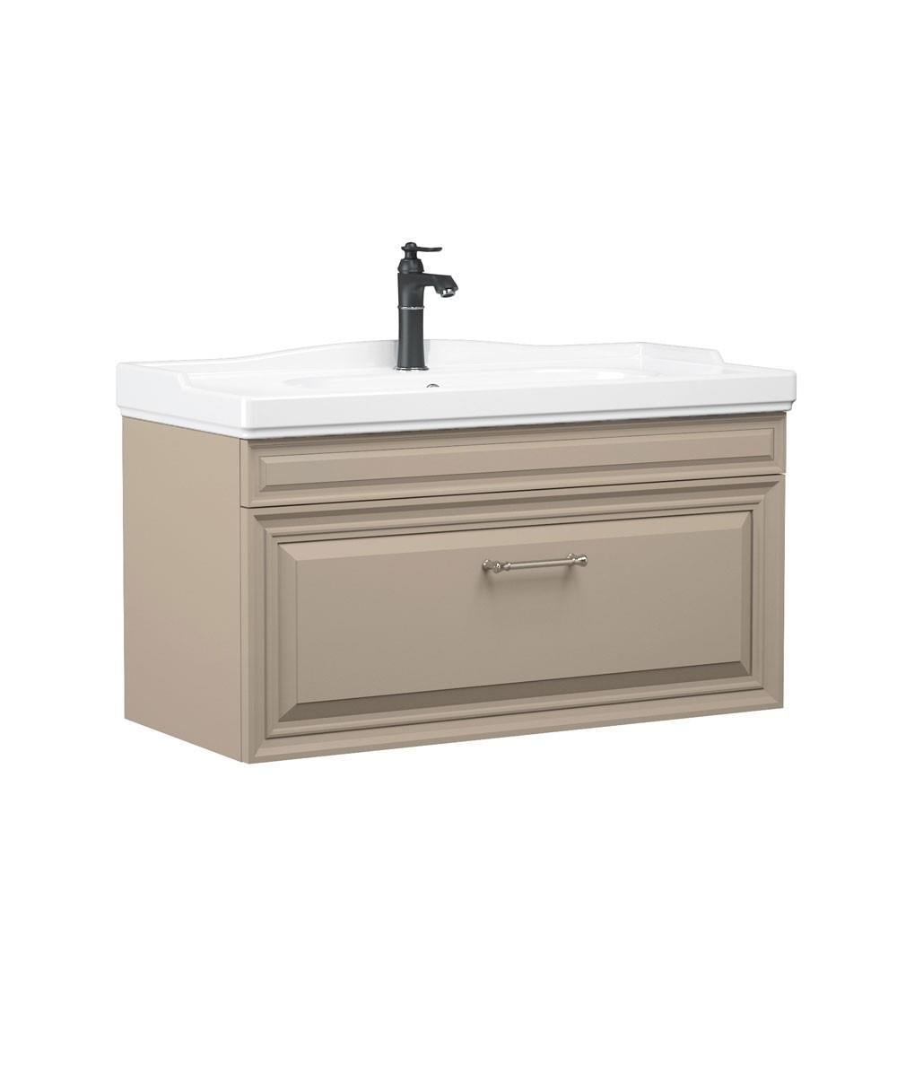 Orka Design 105 cm Mat Cappucino Banyo Dolabı TakımıORKA5000283Banyo Dolabı Takımı