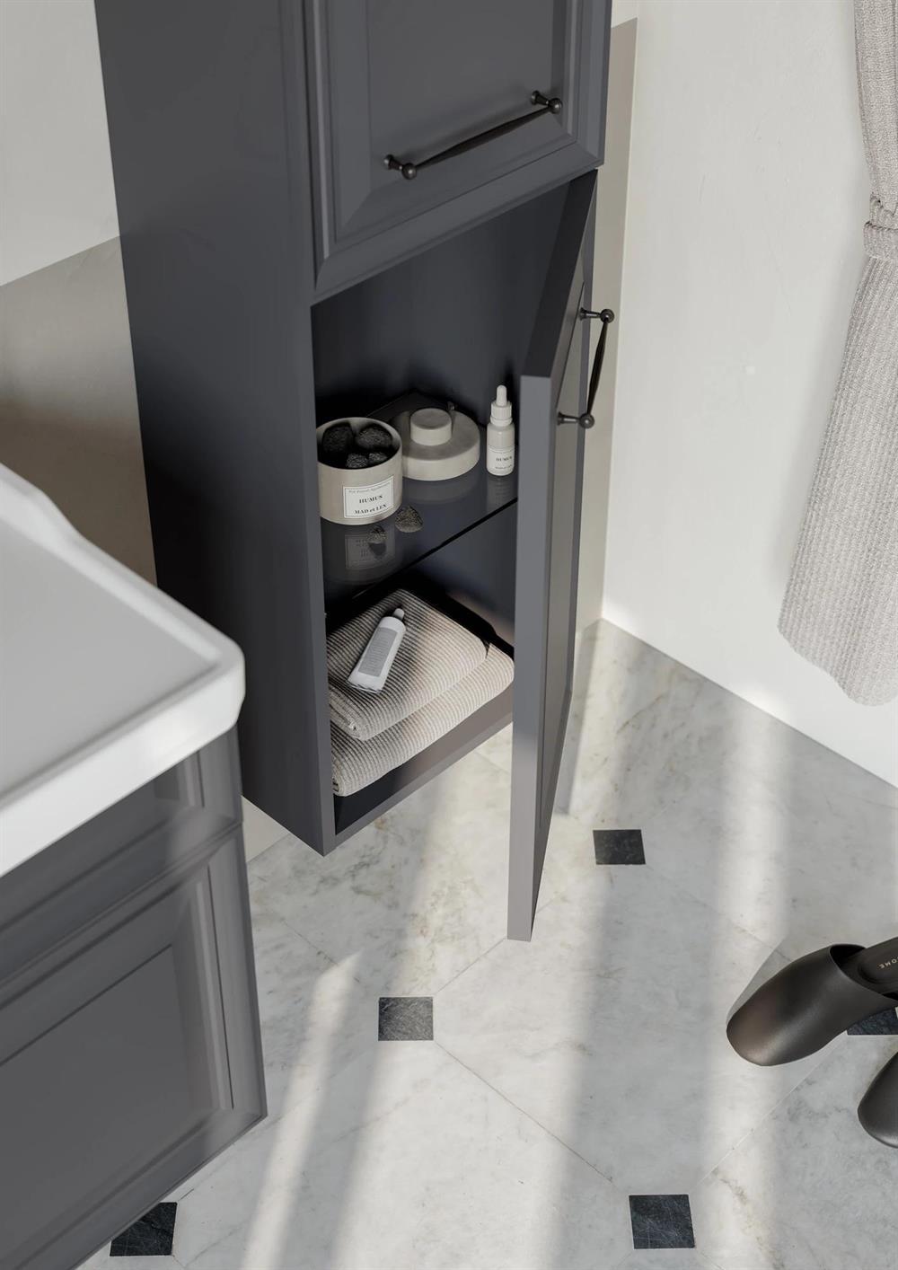 Orka Design 40 cm Mat Antrasit Banyo Boy Çamaşır DolabıORKA3000744Banyo Boy Dolabı Modelleri 