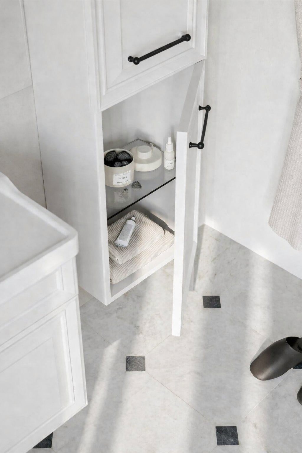 Orka Design 40 cm Mat Beyaz Banyo Boy Çamaşır Dolabı, 3000739ORKA3000739Banyo Boy Dolabı Modelleri 