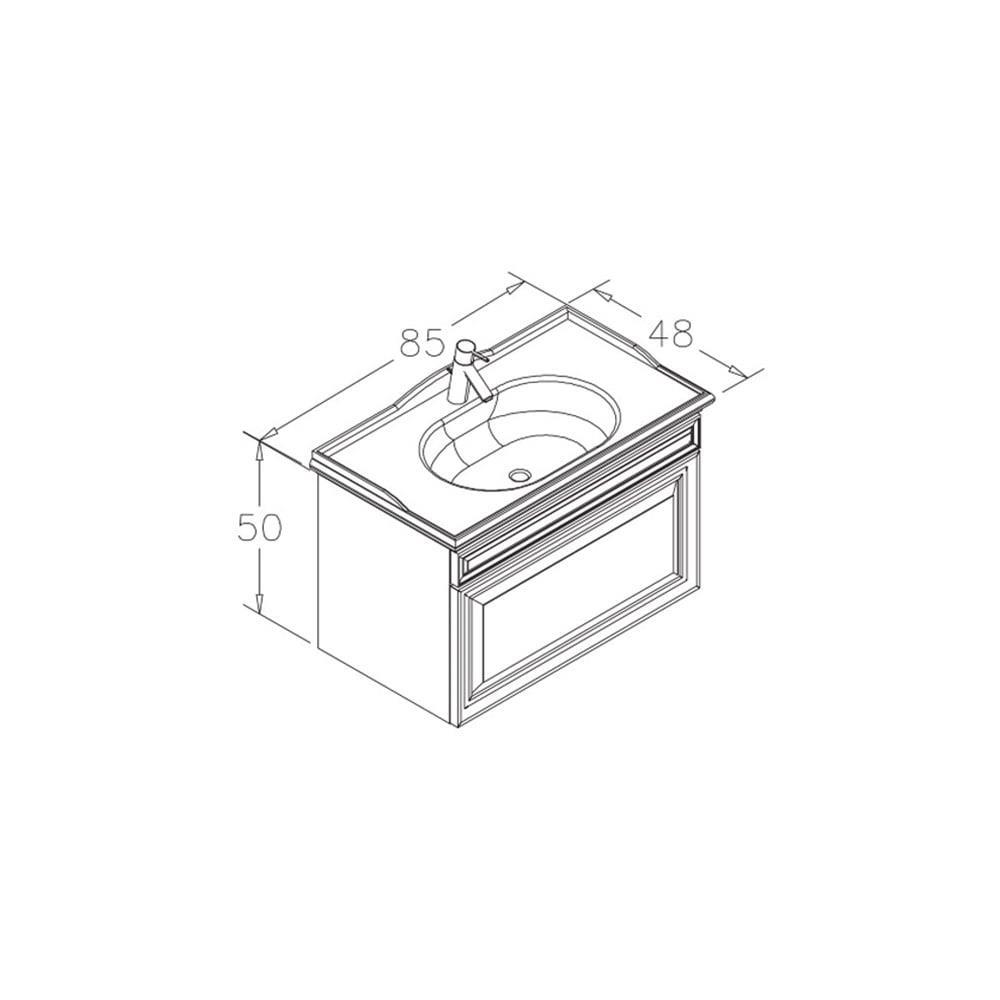 Orka Design 85 cm Beyaz Banyo Dolabı Alt Modül ve LavaboORKA5001268Lavabo Dolabı