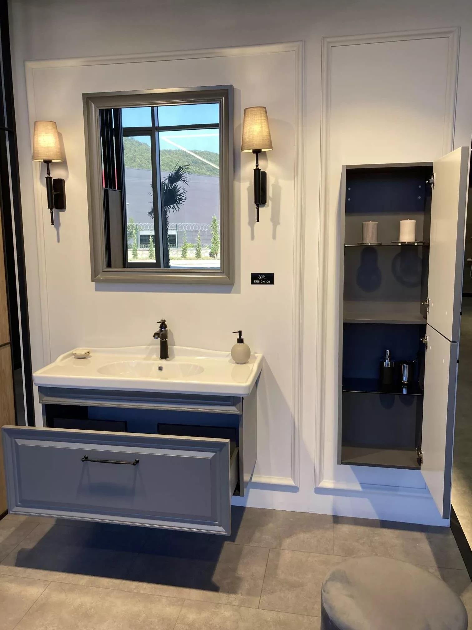 Orka Design Banyo Dolabı Takımı, 105 cm, Lake Mat Antrasit, 5000286diğer5000286Banyo Dolabı Takımı