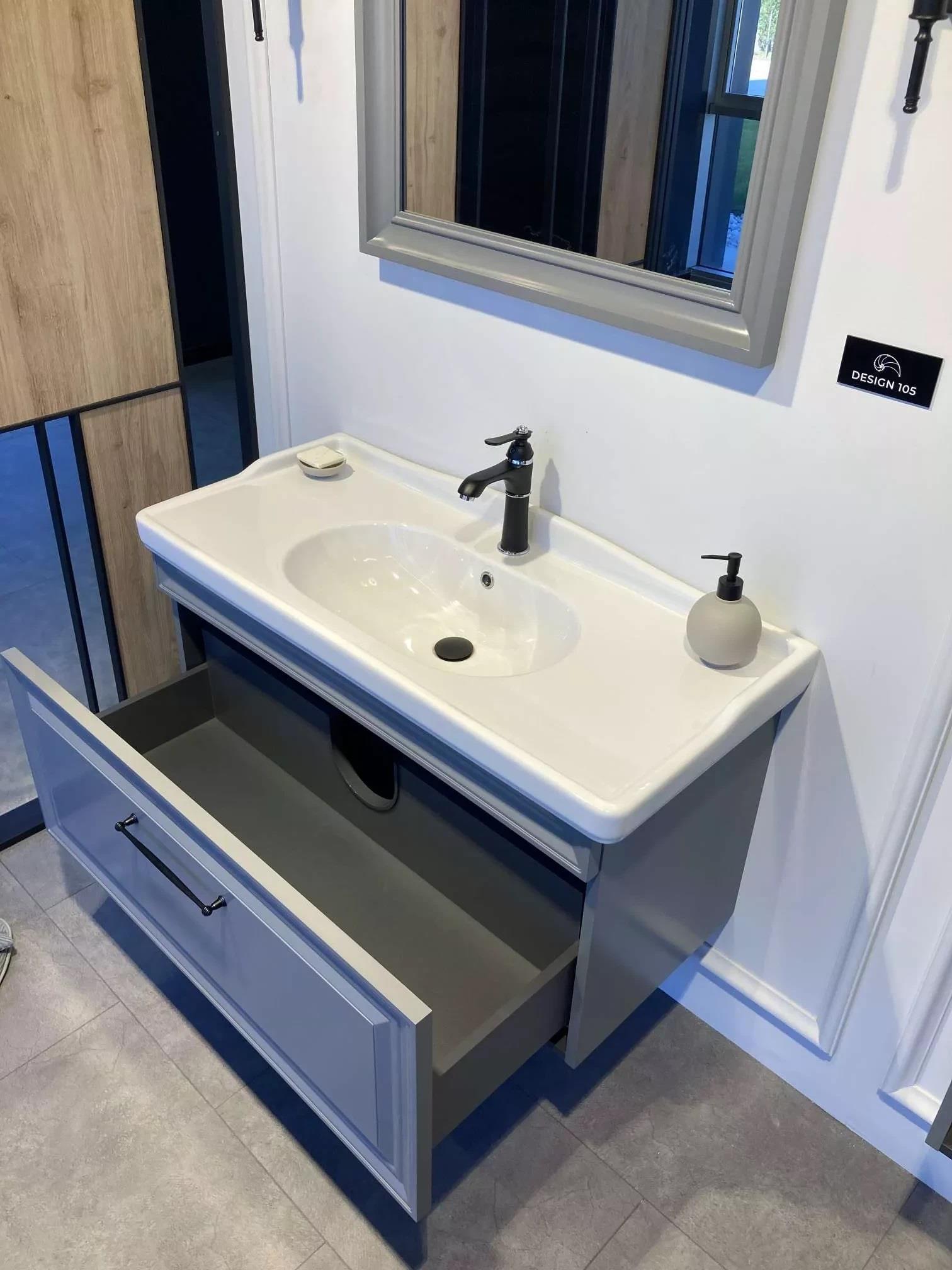 Orka Design Banyo Dolabı Takımı, 105 cm, Lake Mat Antrasit, 5000286diğer5000286Banyo Dolabı Takımı