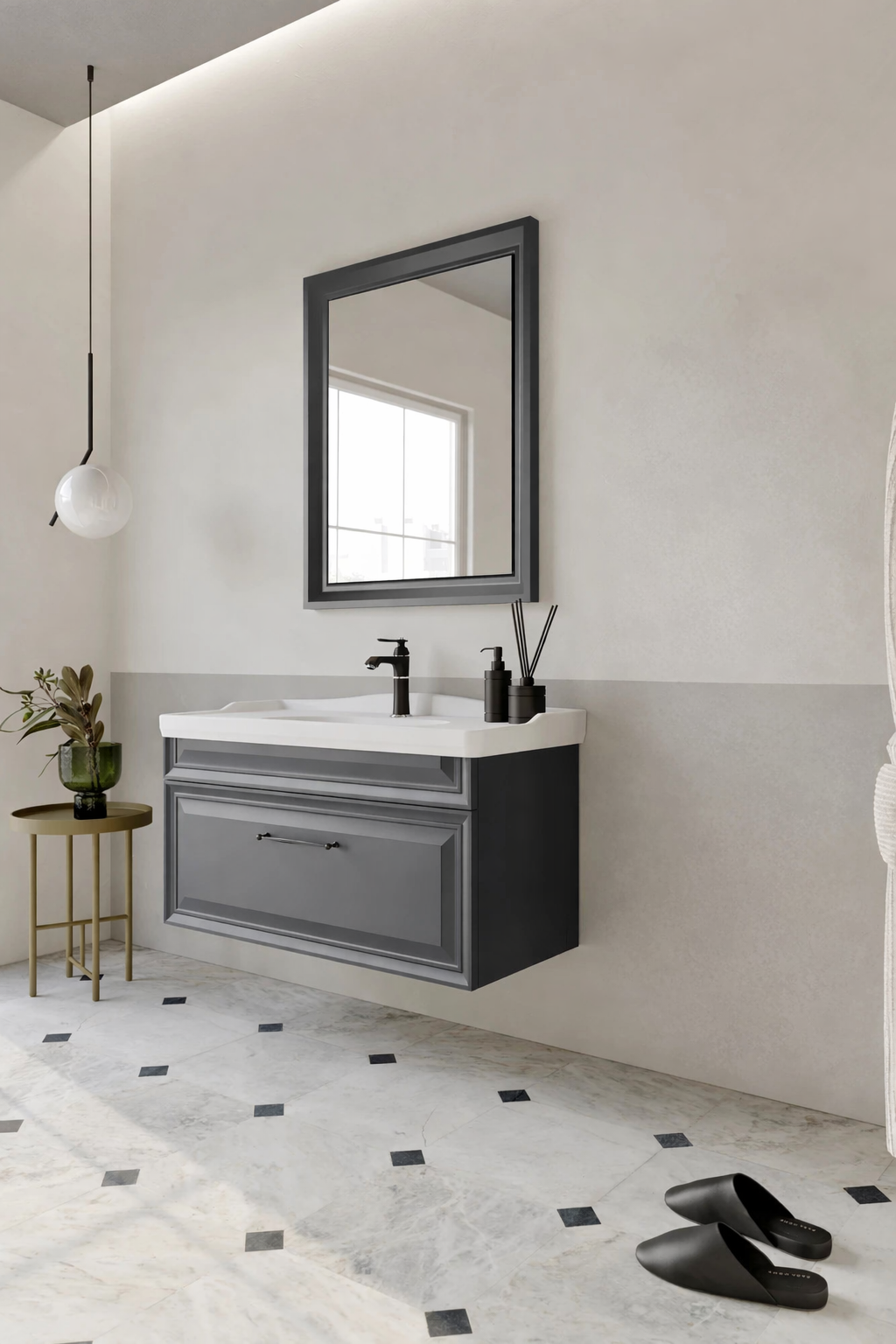 Orka Design Banyo Dolabı Takımı, 105 cm, Lake Mat Antrasit, 5000286diğer5000286Banyo Dolabı Takımı