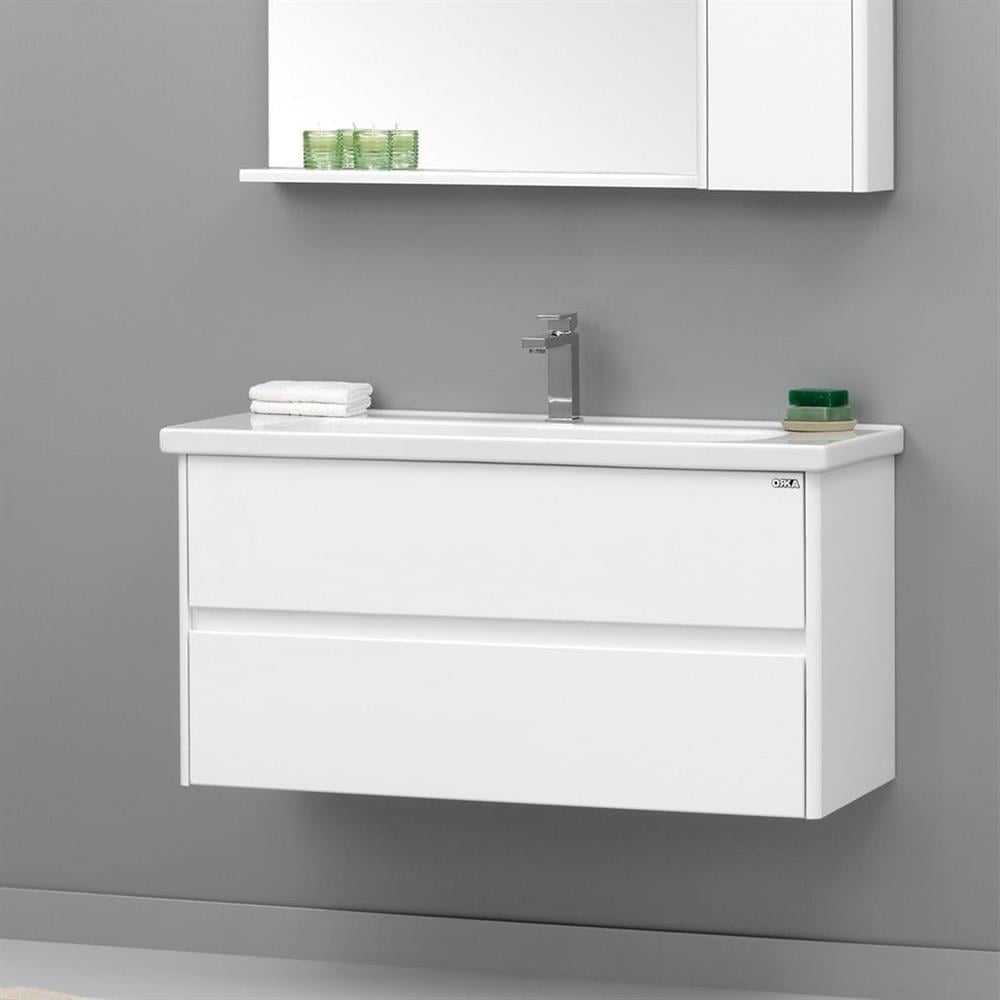 Orka Duden 100 cm Beyaz Banyo Dolabı Alt Modül ve LavaboORKA5001169Lavabo Dolabı