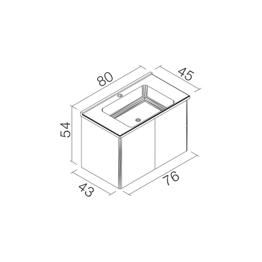 Orka Duden 80 cm Beyaz Kapaklı Banyo Dolabı Alt Modül ve LavaboORKA5001165Lavabo Dolabı