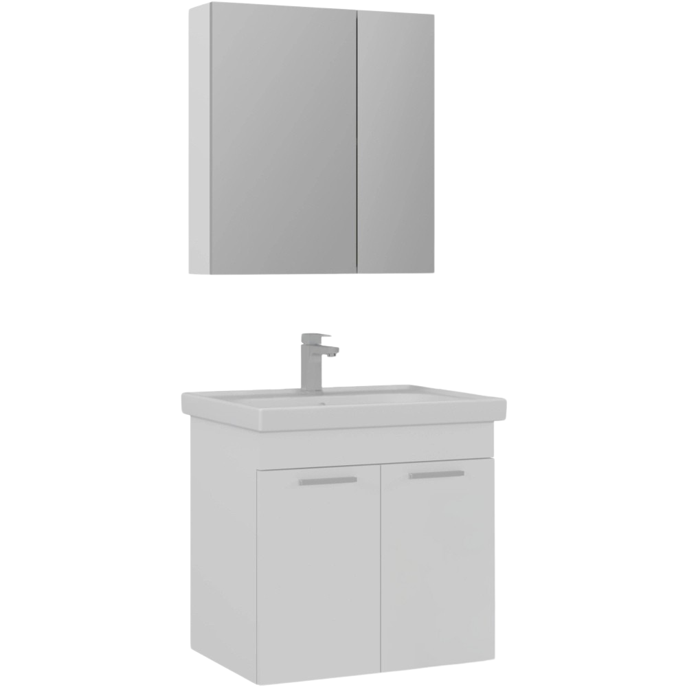 Orka Enez 65 cm Beyaz Banyo Dolabı Takımı (Dolaplı Ayna)ORKA5000293Banyo Dolabı Takımı