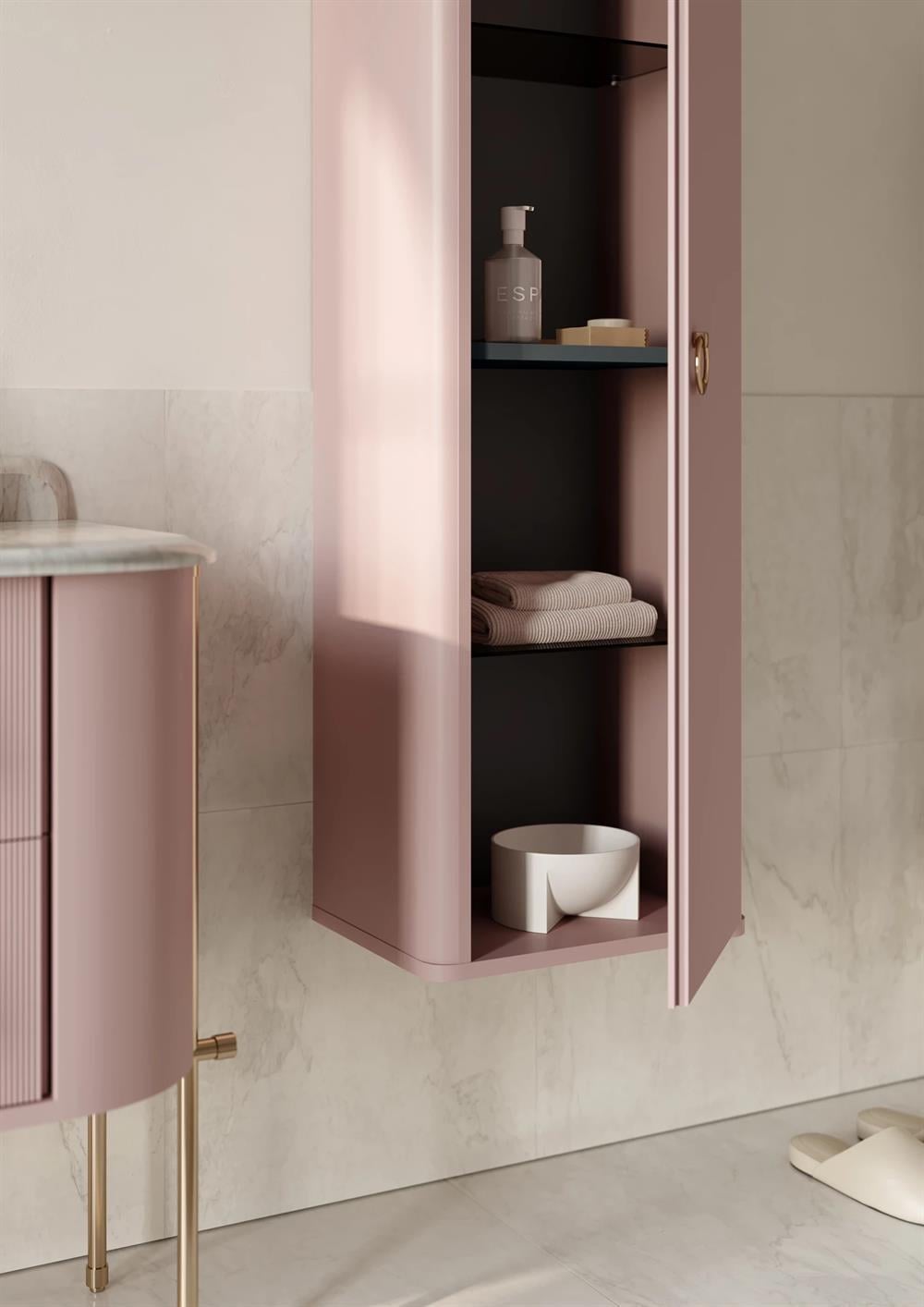 Orka Felice 43 cm Mat Pudra Banyo Boy Çamaşır DolabıORKA3005897Banyo Boy Dolabı Modelleri 