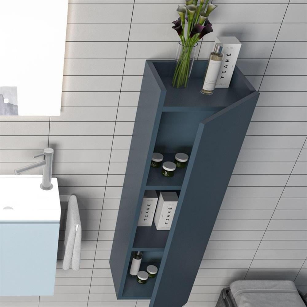 Orka Ferla 30 cm Mavi Banyo Boy Çamaşır DolabıORKA3006244Banyo Boy Dolabı Modelleri 