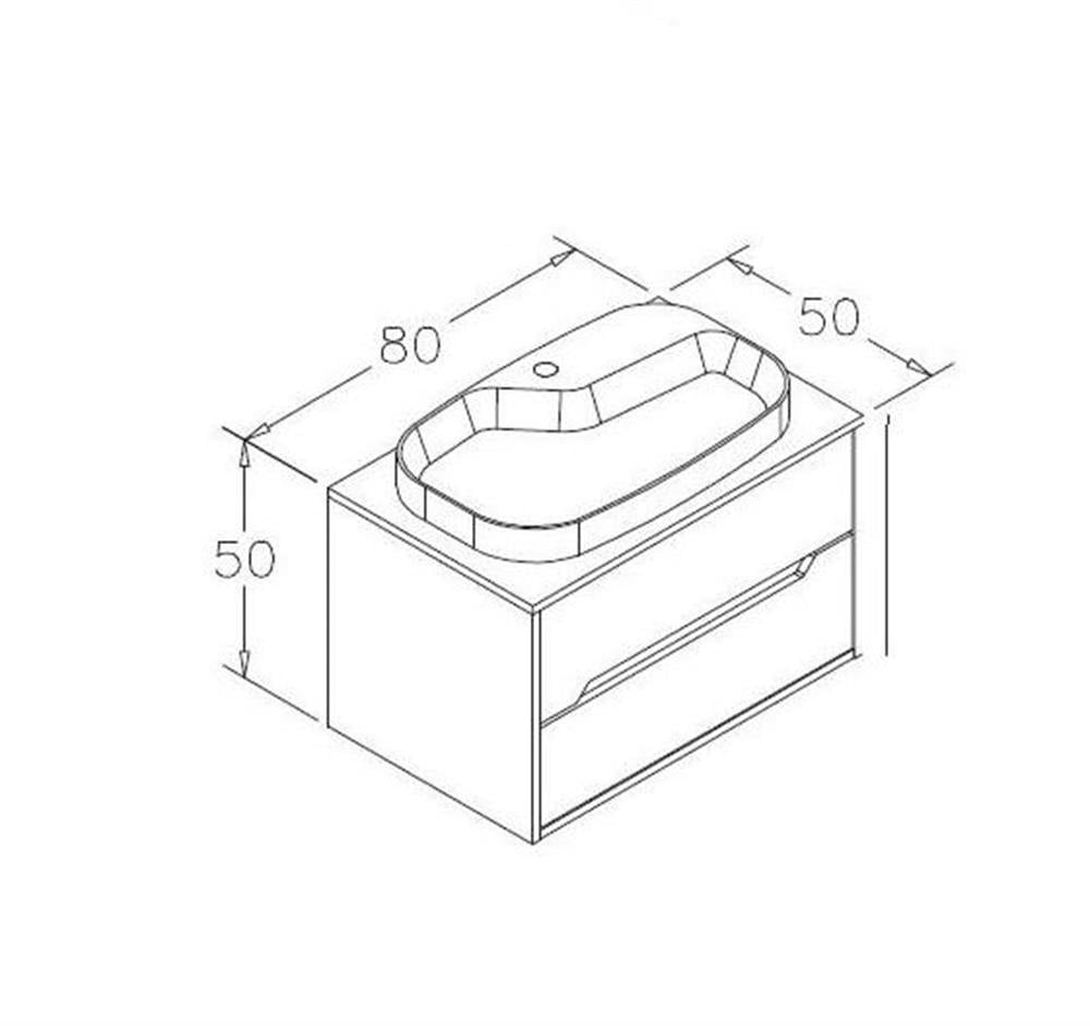 Orka Galia 80 cm Lidya Banyo Dolabı Alt Modül ve LavaboORKA5001362Lavabo Dolabı
