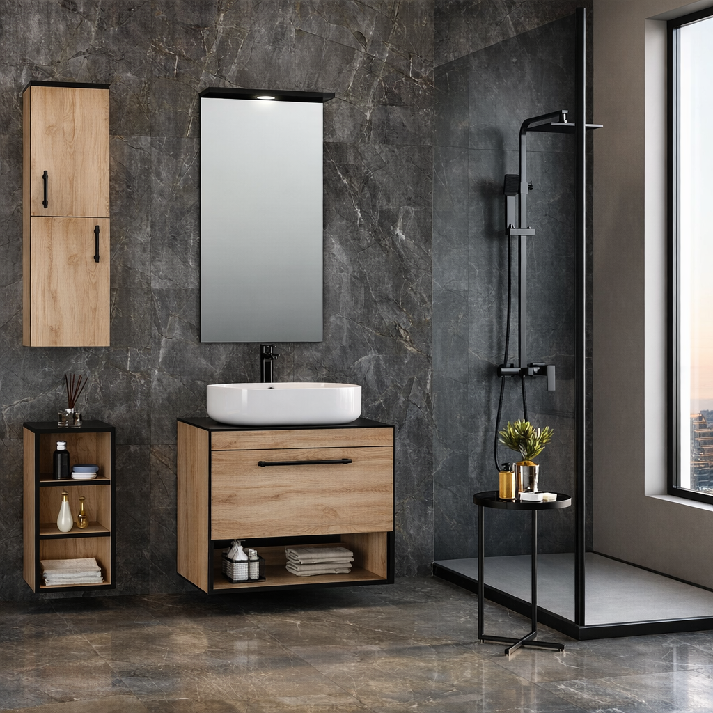 Orka Knidos 30 cm Legnano Banyo Boy Çamaşır Dolabı, 3000988ORKA3000988Banyo Boy Dolabı Modelleri 