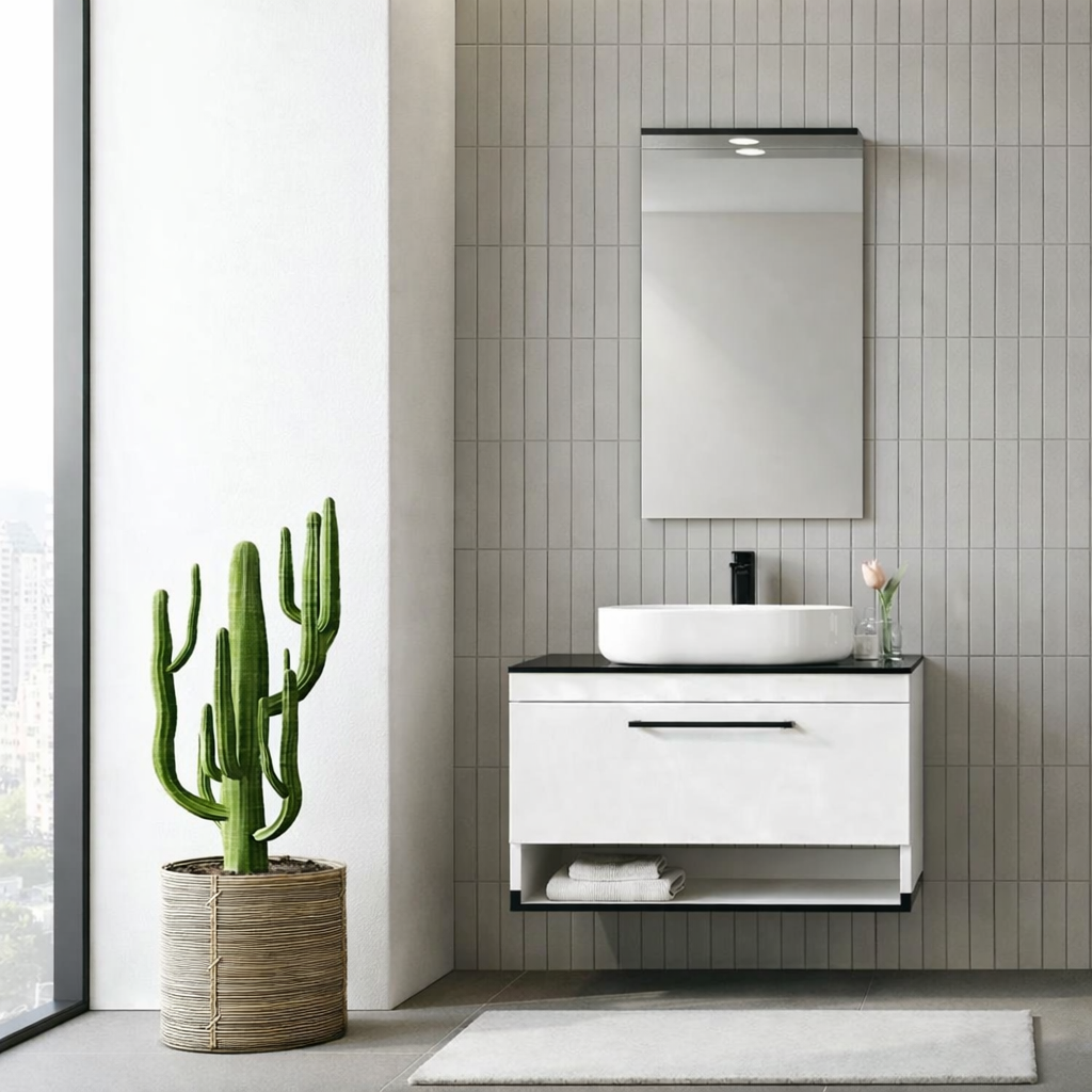 Orka Knidos Banyo Dolabı Takımı, 90 cm, Beyaz (Led Spotlu Ayna), 5000347ORKA5000347Banyo Dolabı Takımı