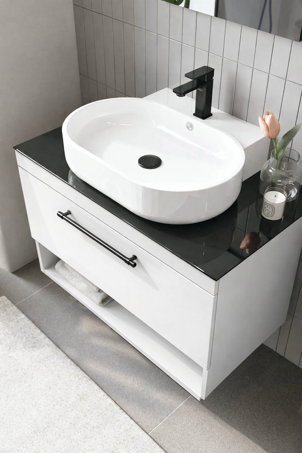 Orka Knidos Banyo Dolabı Takımı, 90 cm, Beyaz (Led Spotlu Ayna), 5000347ORKA5000347Banyo Dolabı Takımı
