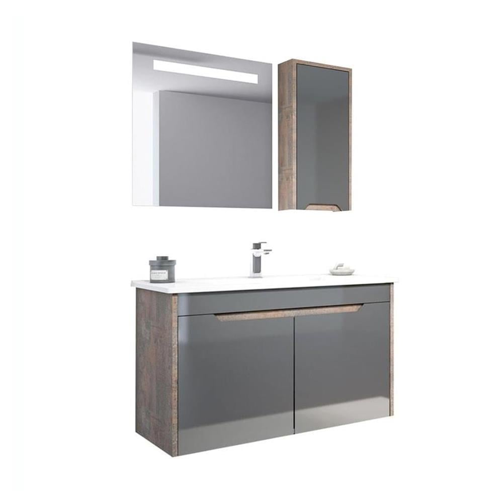 Orka Lago 100 cm Antrasit Banyo Dolabı TakımıORKA5002439Banyo Dolabı Takımı