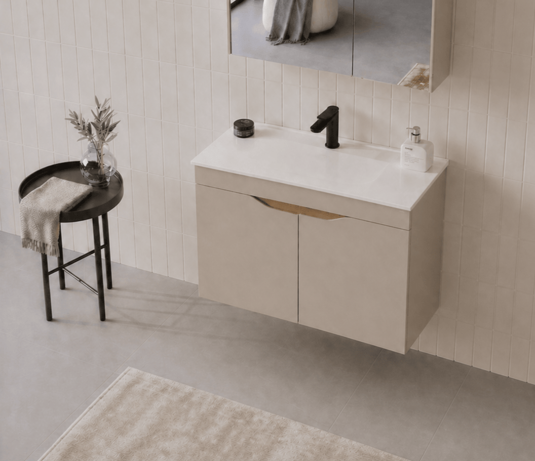 Orka Lena 85 cm Çöl Beji Banyo Dolabı Alt Modül Ve Lavabo (Kapaklı), 5008001ORKA5008001Lavabo Dolabı