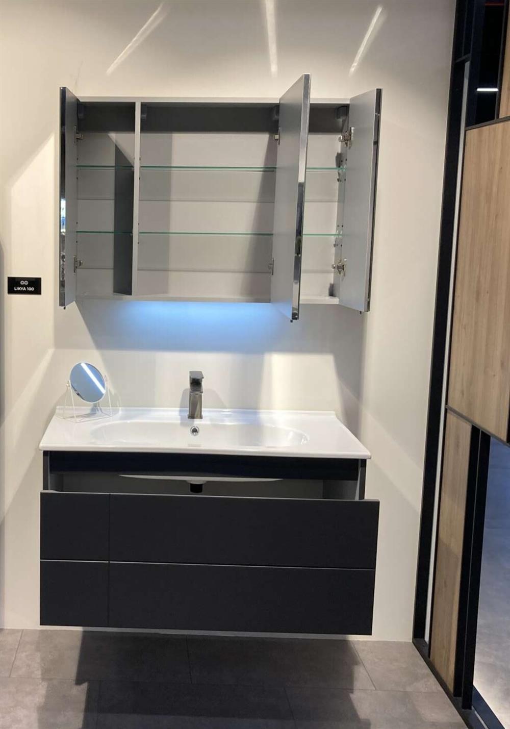 Orka Likya 100 cm Mat Antrasit Banyo Dolabı TakımıORKA5002482Banyo Dolabı Takımı