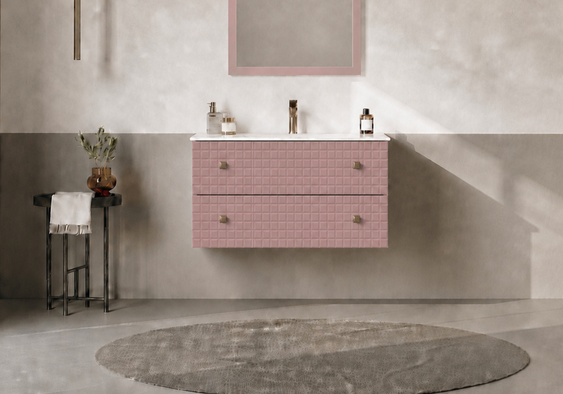 Orka LIPARI 80 cm Mat Pudra / Altın Banyo Dolabı Alt Modül ve Lavabo , 5009002ORKA5009002Lavabo Dolabı