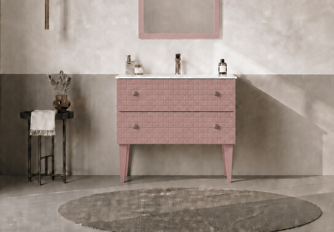 Orka LIPARI 80 cm Mat Pudra / Altın Banyo Dolabı Alt Modül ve Lavabo (Ayaklı) , 5008999ORKA5008999Lavabo Dolabı