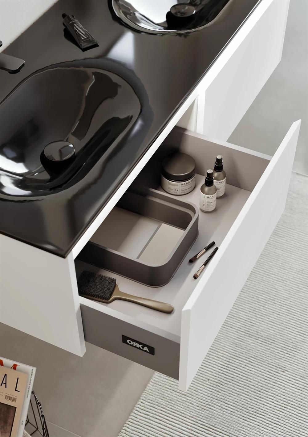 Orka Lisbon 130 cm Beyaz Banyo Dolabı Alt Modül ve LavaboORKA5001438Lavabo Dolabı