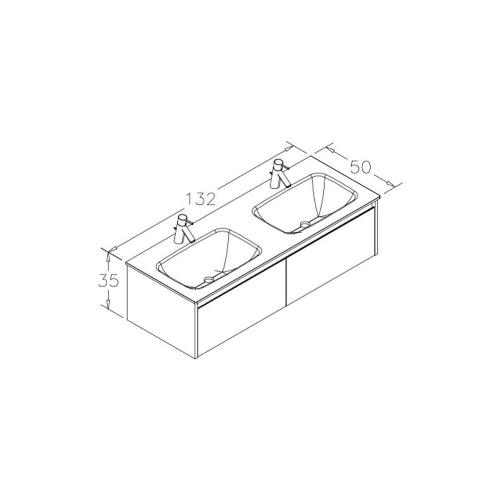 Orka Lisbon 130 cm Beyaz Banyo Dolabı Alt Modül ve LavaboORKA5001438Lavabo Dolabı
