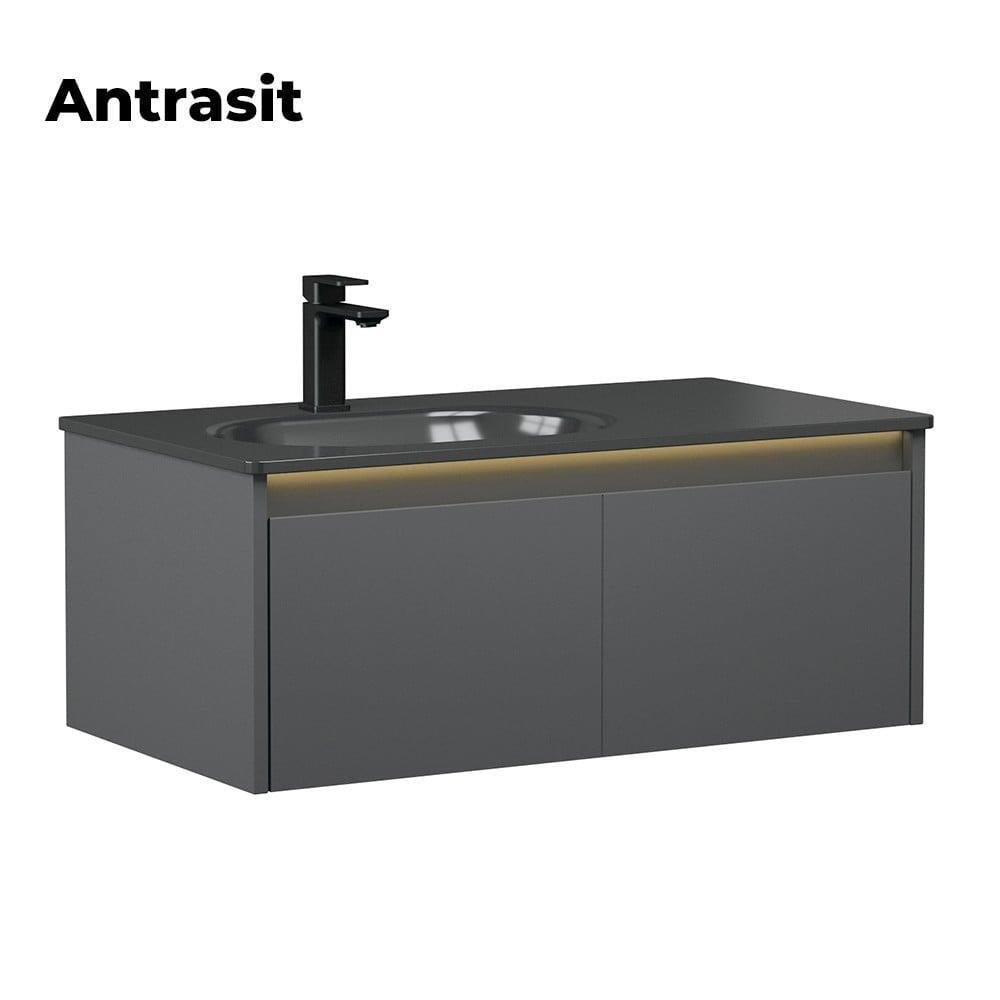 Orka Lisbon 90 cm Antrasit Banyo Dolabı Alt Modül ve LavaboORKA5001431Lavabo Dolabı