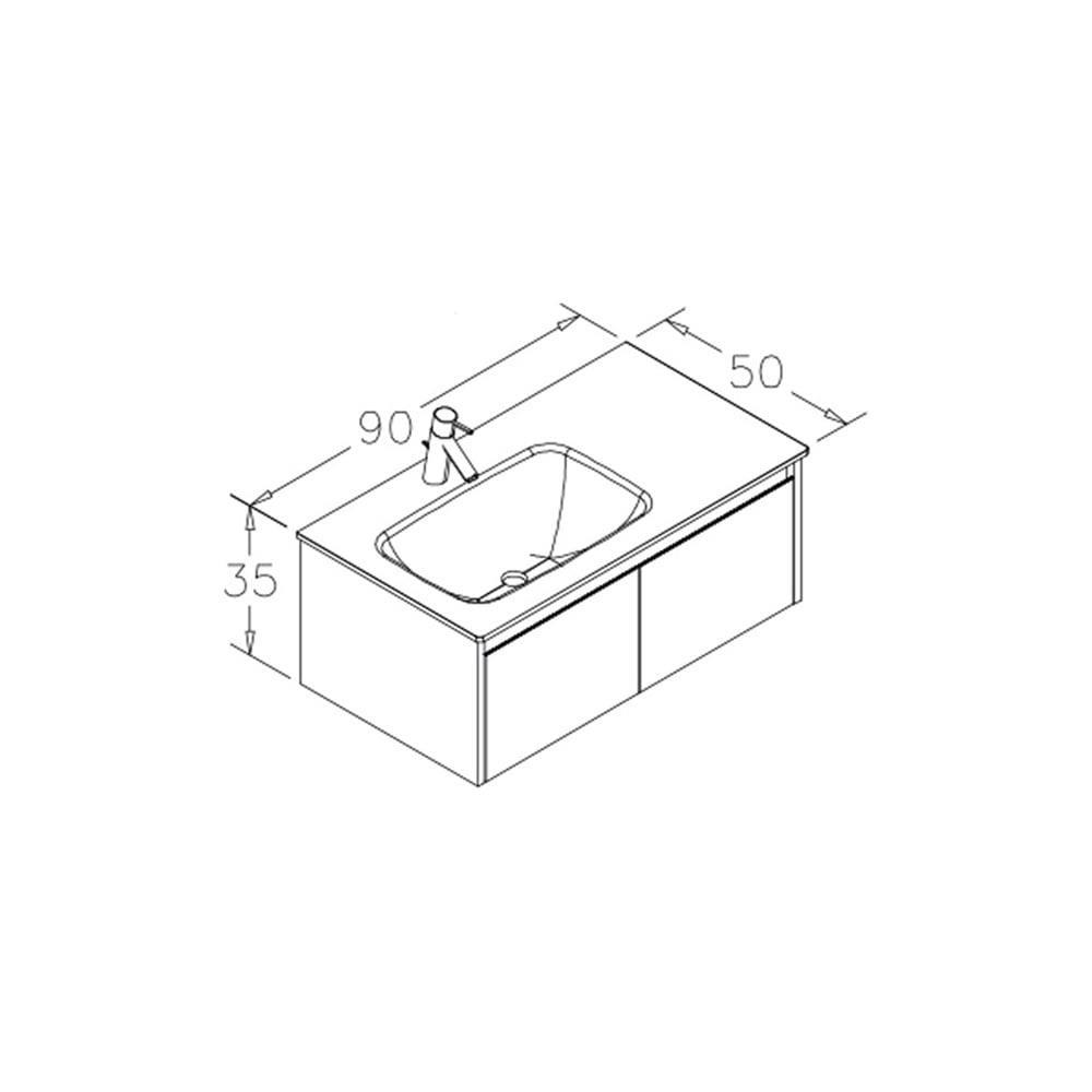 Orka Lisbon 90 cm Beyaz Banyo Dolabı Alt Modül ve LavaboORKA5001426Lavabo Dolabı