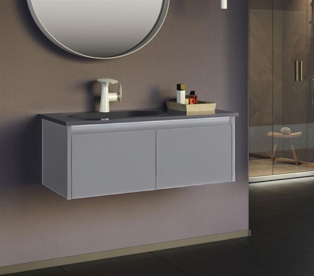 Orka Lisbon 90 cm Gri Banyo Dolabı Alt Modül ve LavaboORKA5001430Lavabo Dolabı