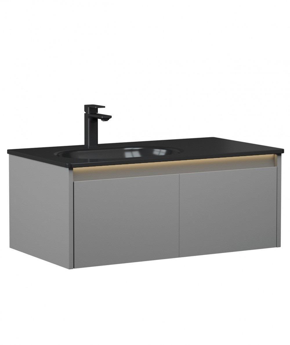 Orka Lisbon 90 cm Mat Gri Banyo Dolabı TakımıORKA5000392Banyo Dolabı Takımı