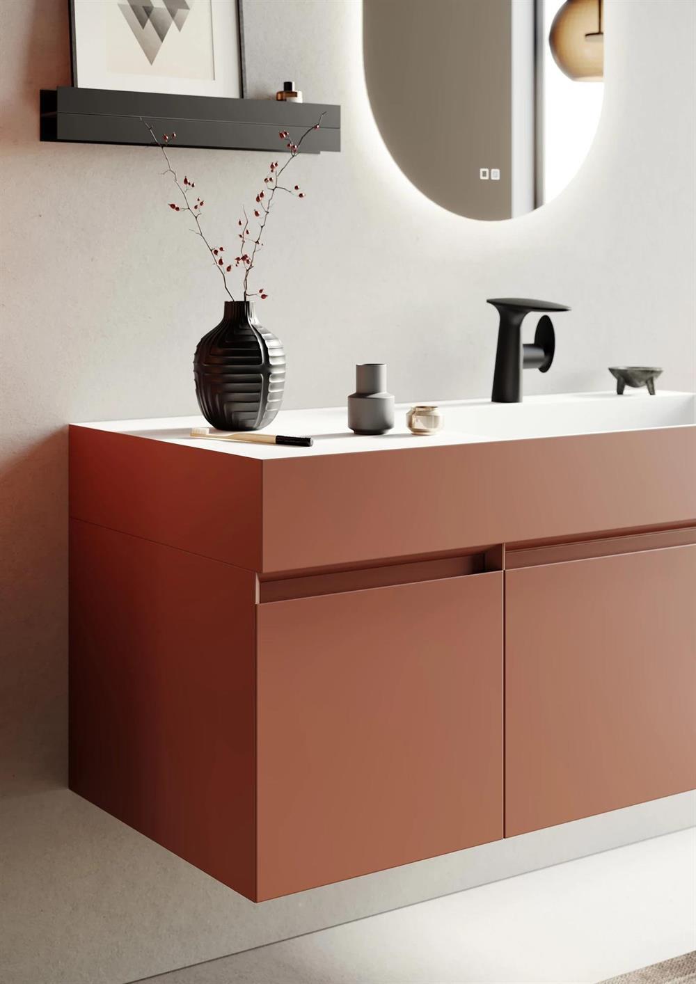 Orka Lusso 120 cm Tarçın Banyo Dolabı Alt Modül ve LavaboORKA5003971Lavabo Dolabı