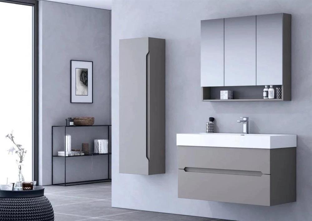 Orka Malta 100 cm Mat Gri Banyo Dolabı TakımıORKA5000425Banyo Dolabı Takımı