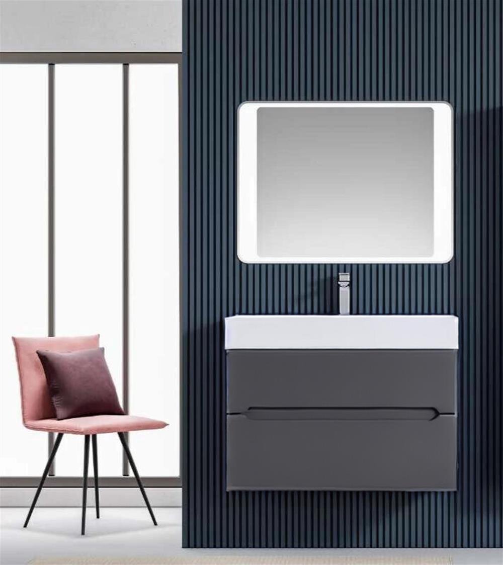 Orka Malta 80 cm Antrasit Banyo Dolabı Alt Modül ve LavaboORKA5001476Lavabo Dolabı