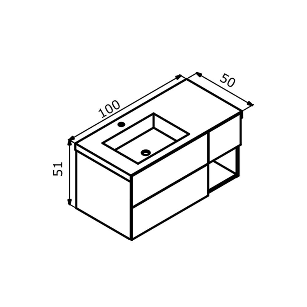 Orka Milano 100 cm Gri Banyo Dolabı Alt Modül ve LavaboORKA3006882Lavabo Dolabı