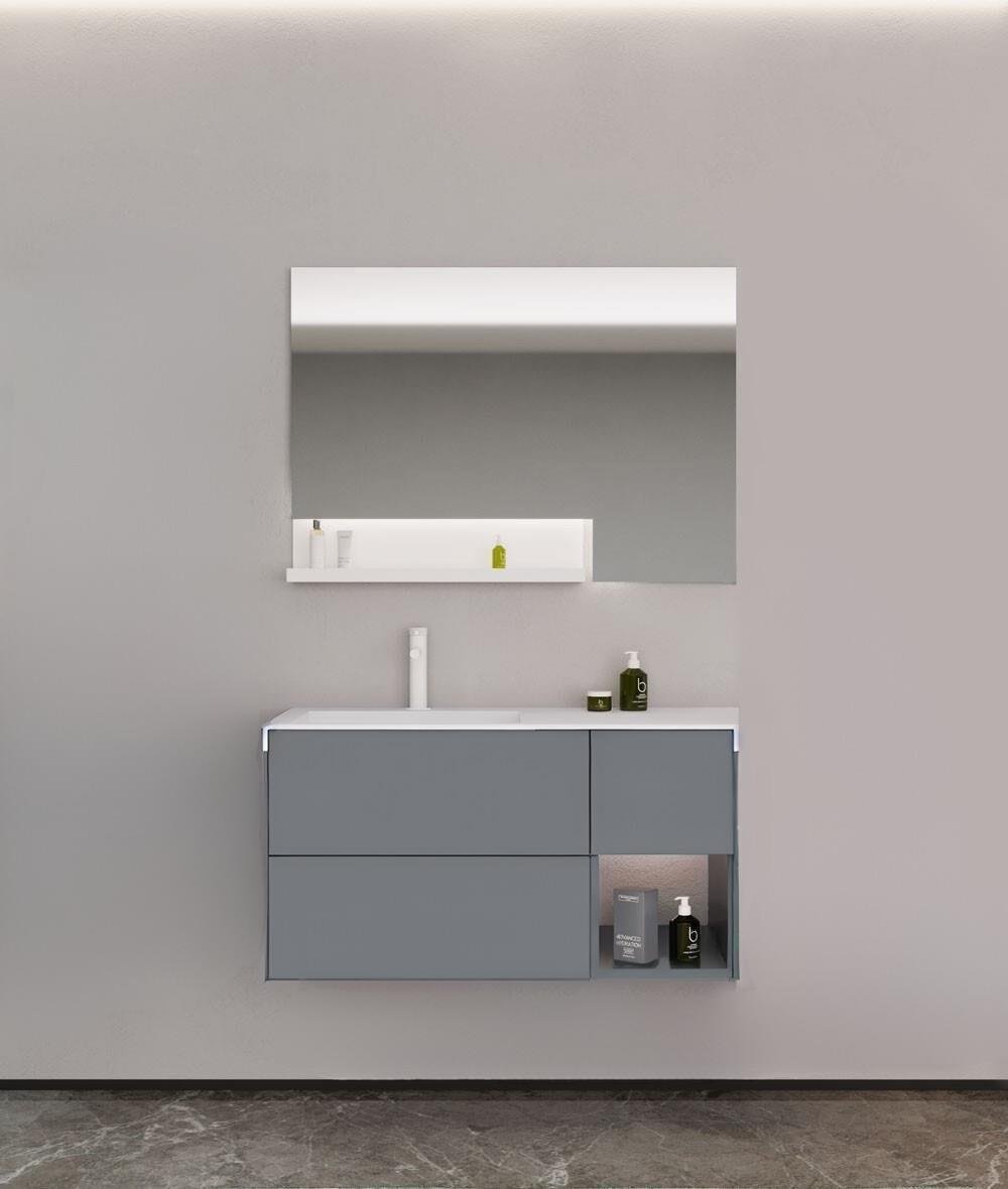 Orka Milano 120 cm Mat Gri Banyo Dolabı TakımıORKA5004354Banyo Dolabı Takımı