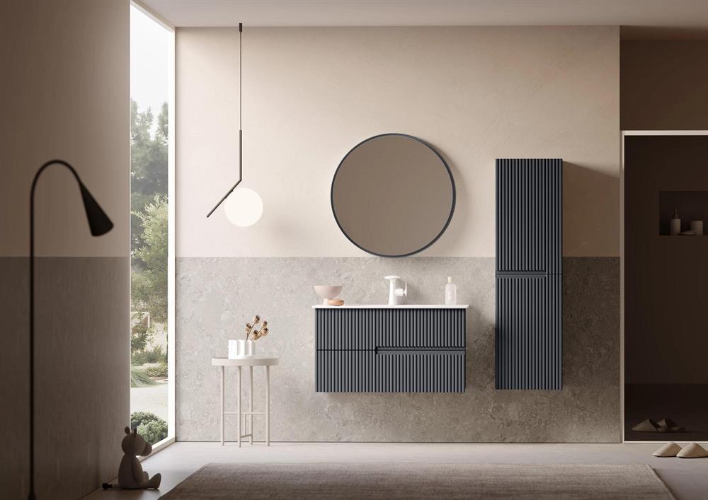 Orka Moonlight 90 cm Antrasit Banyo Dolabı Alt Modül ve LavaboORKA5006080Lavabo Dolabı