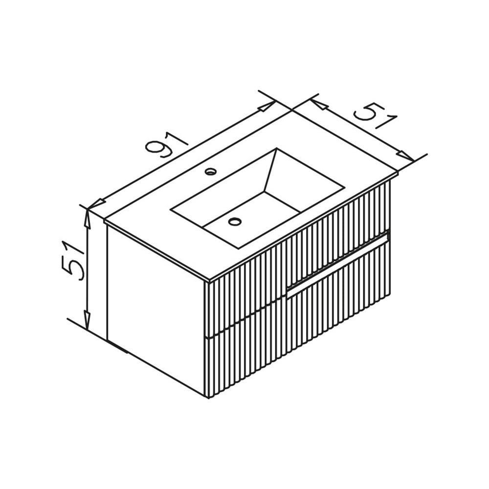 Orka Moonlight 90 cm Antrasit Banyo Dolabı Alt Modül ve LavaboORKA5006080Lavabo Dolabı