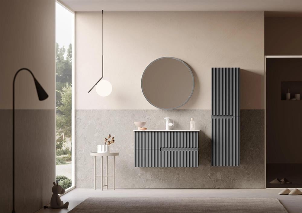 Orka Moonlight 90 cm Gri Banyo Dolabı Alt Modül ve LavaboORKA5006084Lavabo Dolabı