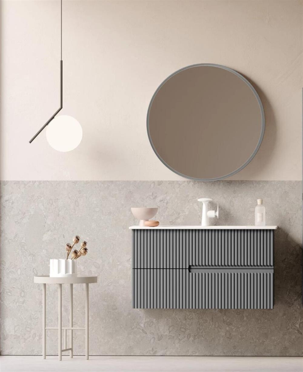 Orka Moonlight 90 cm Mat Gri Banyo Dolabı TakımıORKA5000441Banyo Dolabı Takımı