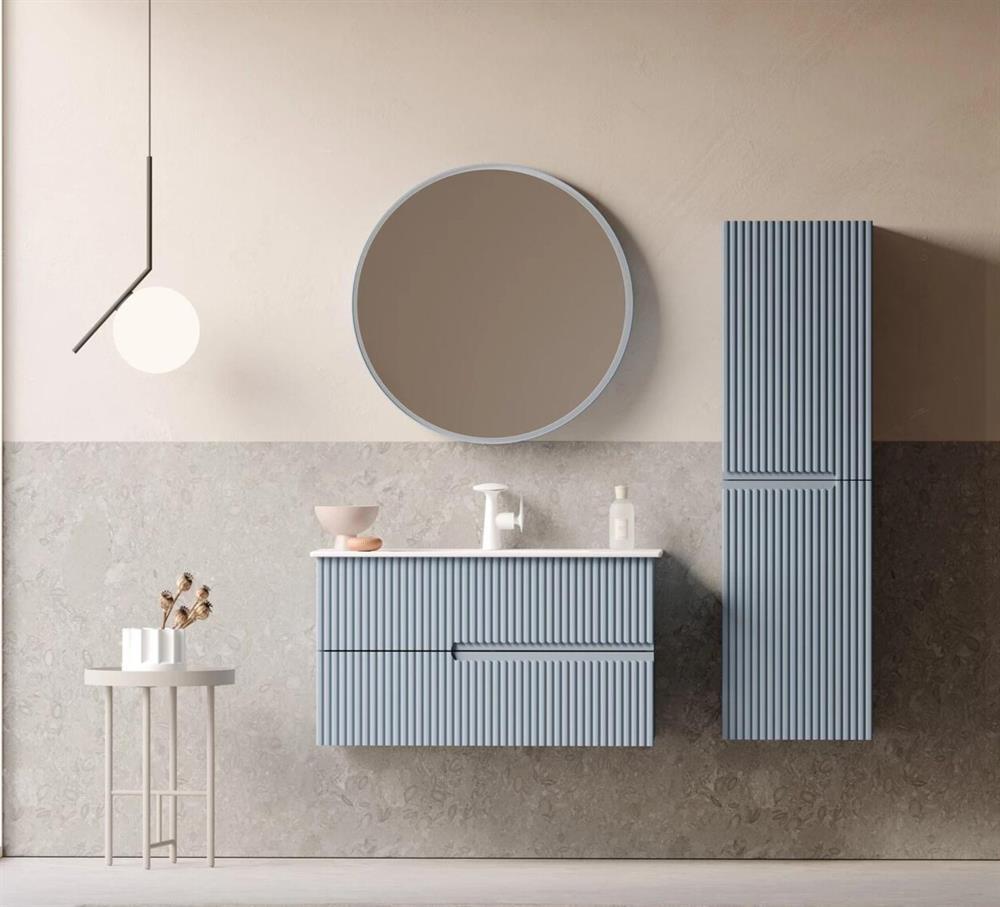 Orka Moonlight 90 cm Mat Mavi Banyo Dolabı TakımıORKA5000443Banyo Dolabı Takımı