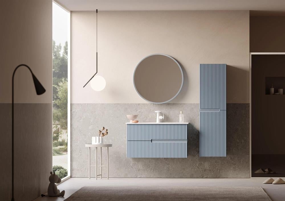 Orka Moonlight 90 cm Mavi Banyo Dolabı Alt Modül ve LavaboORKA5006085Lavabo Dolabı