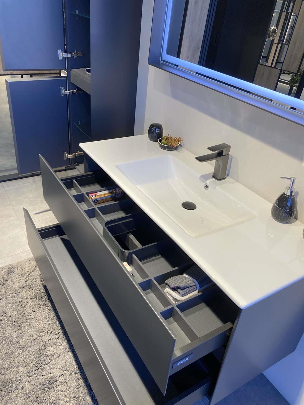 Orka Nest 121 cm Mat Antrasit Banyo Dolabı Alt Modül ve LavaboORKA5001631Lavabo Dolabı