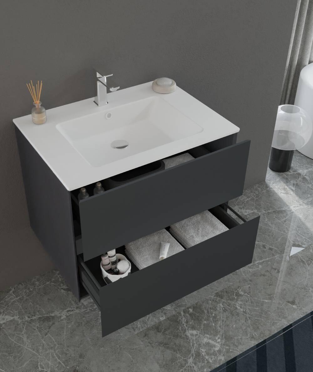 Orka Nest 71 cm Mat Antrasit Banyo Dolabı Alt Modül ve LavaboORKA5001619Lavabo Dolabı
