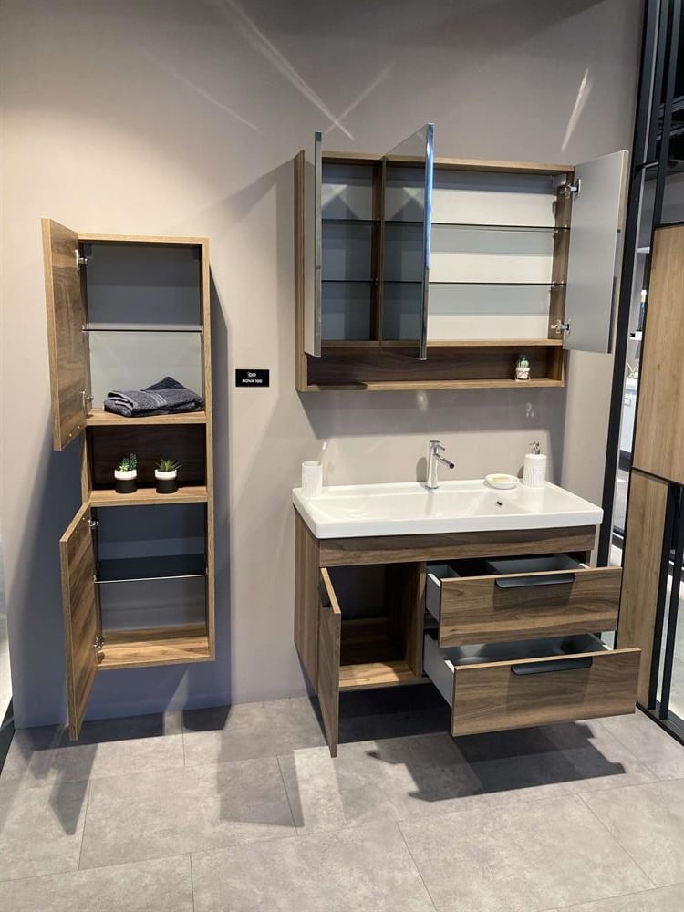 Orka Nova 100 cm Ceviz Banyo Dolabı TakımıORKA5000584Banyo Dolabı Takımı