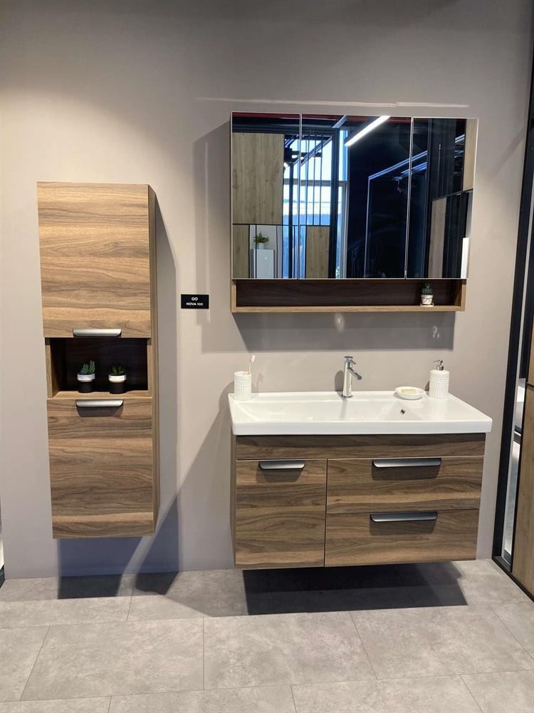 Orka Nova 100 cm Ceviz Banyo Dolabı TakımıORKA5000584Banyo Dolabı Takımı