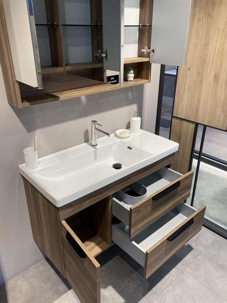 Orka Nova 100 cm Ceviz Banyo Dolabı TakımıORKA5000584Banyo Dolabı Takımı