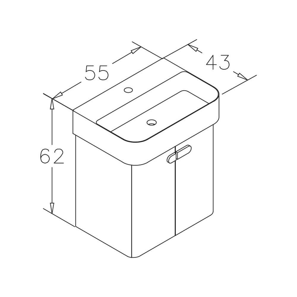 Orka Orbit 55 cm Gri Banyo Dolabı Alt Modül ve LavaboORKA5001709Lavabo Dolabı