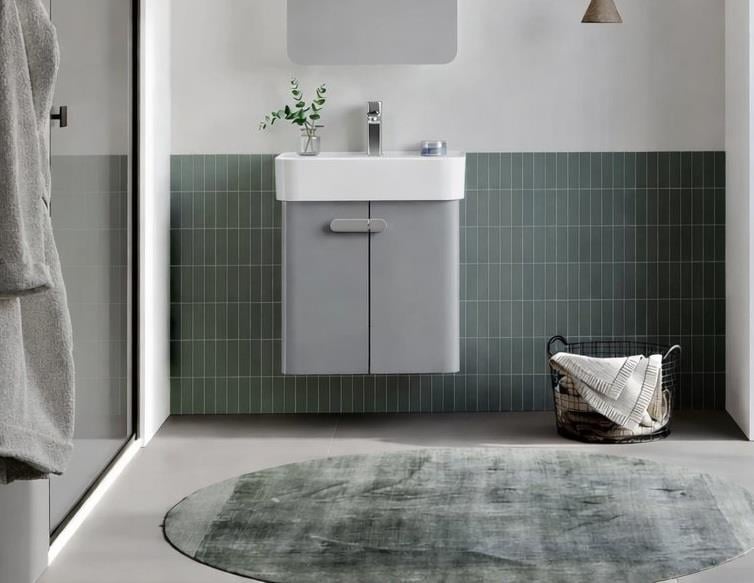 Orka Orbit 55 cm Parlak Lake Gri Banyo Dolabı Alt Modül ve Lavabo, 5001709ORKA5001709Lavabo Dolabı