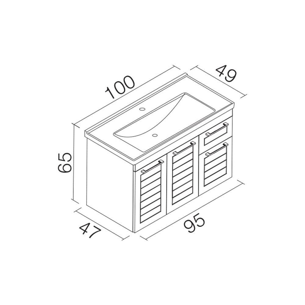 Orka Perge 100 cm Beyaz Banyo Dolabı Alt Modül ve LavaboORKA5001742Lavabo Dolabı