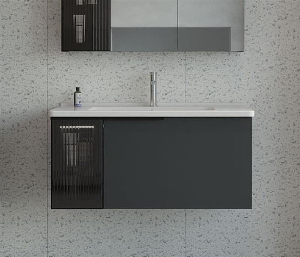 Orka Pure 100 cm Antrasit Banyo Dolabı Alt Modül ve LavaboORKA5004125Lavabo Dolabı