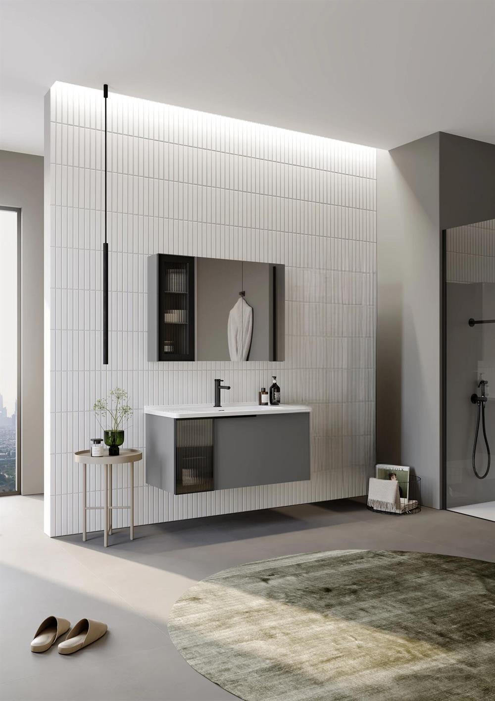 Orka Pure 100 cm Mat Gri Banyo Dolabı TakımıORKA5004987Banyo Dolabı Takımı