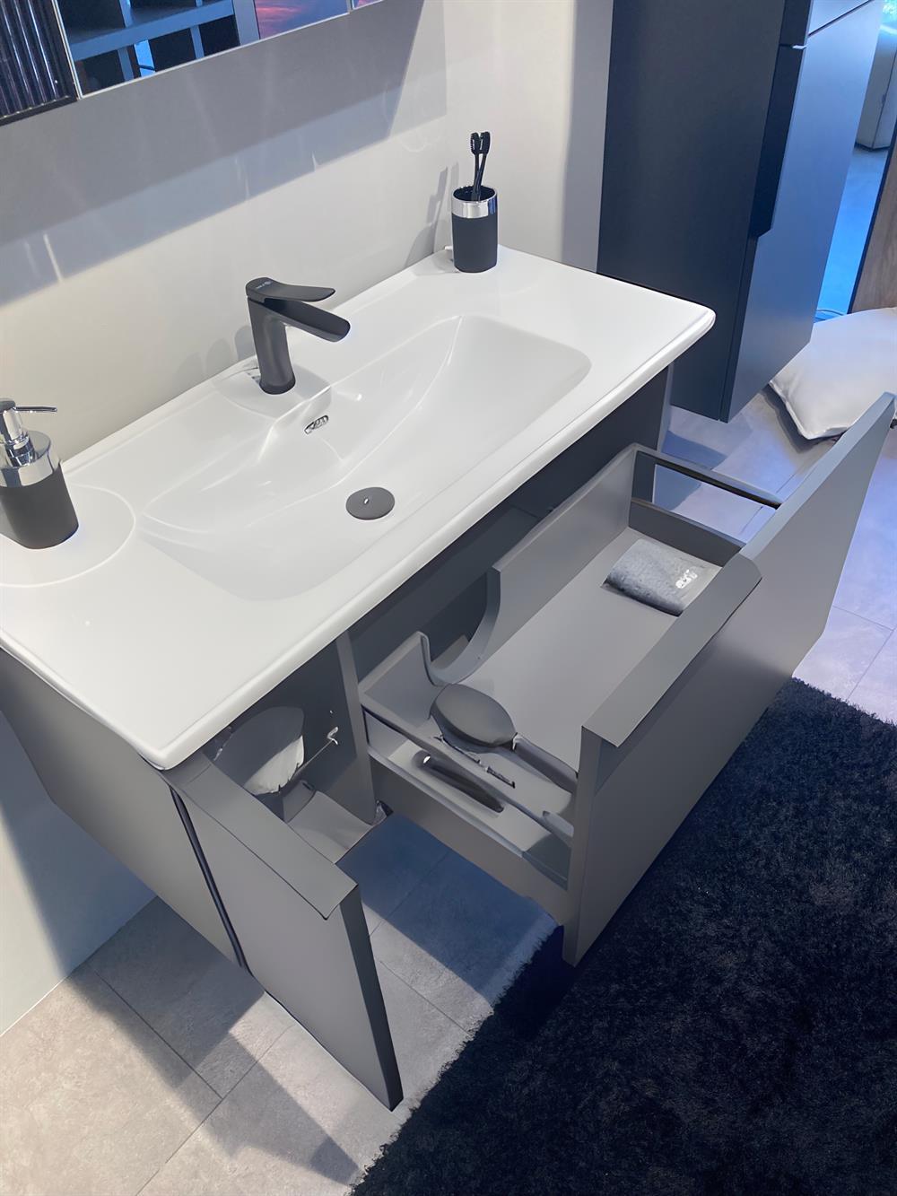 Orka Pure 100 cm Mat Gri Banyo Dolabı TakımıORKA5004987Banyo Dolabı Takımı